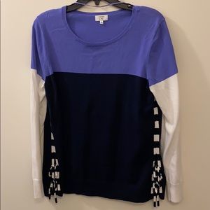 Crown & Ivy- purple, navy and white sweater